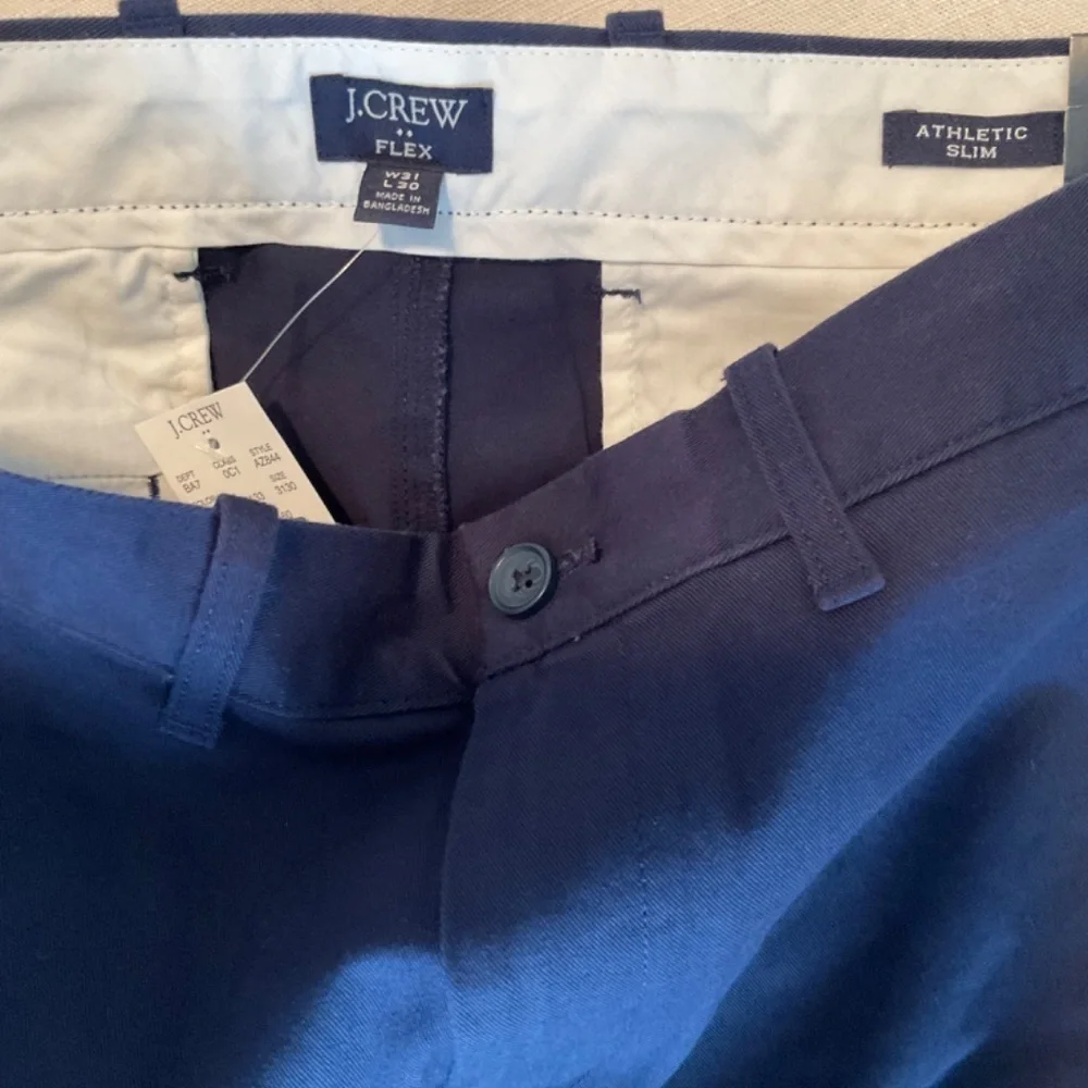J. Crew Factory Mens Navy Slim Fit Athletic Chino Pants NWT